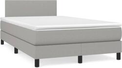 vidaXL világosszürke szövet rugós és LED-es ágy matraccal 120x190 cm (3270025)