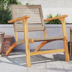 vidaXL 2 db bézs polyrattan és akácfa kerti szék (365869)