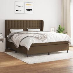 vidaXL sötétbarna szövet rugós ágy matraccal 160 x 200 cm (3128296)