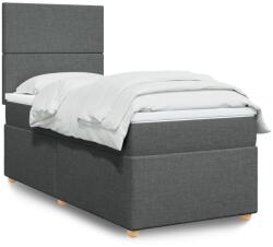 vidaXL sötétszürke szövet rugós ágy matraccal 100 x 200 cm (3293485) - vidaxl