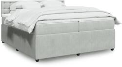 vidaXL világosszürke bársony rugós ágy matraccal 200x200 cm (3287842)