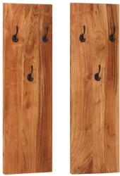 vidaXL 2 db tömör akácfa fali fogas 36 x 3 x 110 cm (337068) - vidaxl