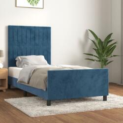 vidaXL sötétkék bársony ágykeret matrac nélkül 90x200 cm (3125859)