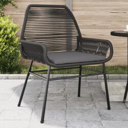 vidaXL 2 db fekete polyrattan kerti szék párnával (369095)