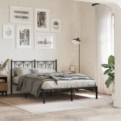 vidaXL fekete fém ágykeret fejtámlával 140 x 200 cm (376129)
