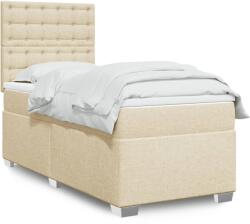 vidaXL krémszínű szövet rugós ágy matraccal 80 x 200 cm (3290334)