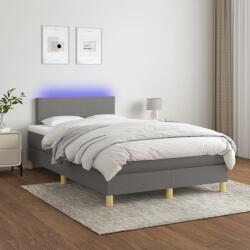 vidaXL sötétszürke szövet rugós és LED-es ágy matraccal 120 x 200 cm (3133542)