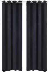 vidaXL 2 db fekete sötétítőfüggöny fémkarikákkal 135 x 245 cm (130369) - vidaxl