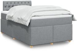 vidaXL világosszürke szövet rugós ágy matraccal 120 x 200 cm (3286654)