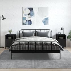 vidaXL 2 db fekete szerelt fa éjjeliszekrény 40 x 42 x 60 cm (825914)