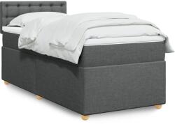vidaXL sötétszürke szövet rugós ágy matraccal 80 x 200 cm (3286522)