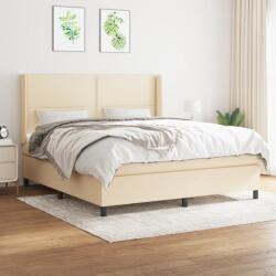 vidaXL krémszínű szövet rugós ágy matraccal 160 x 200 cm (3131366)