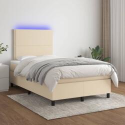 vidaXL krémszínű szövet rugós és LED-es ágy matraccal 120 x 200 cm (3134786)