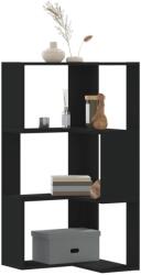 vidaXL 3 szintes fekete szerelt fa sarok könyvespolc 50 x 50 x 102 cm (852592)