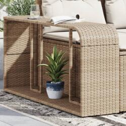 vidaXL 2 db bézs polyrattan tárolópolc (366070)