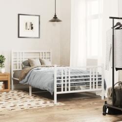 vidaXL fehér fém ágykeret fej- és lábtámlával 100x200 cm (376386)