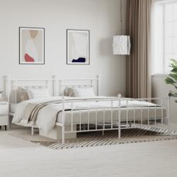 vidaXL fehér fém ágykeret fej- és lábtámlával 193 x 203 cm (353610)