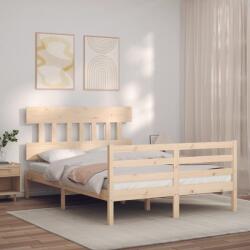vidaXL tömör fa ágykeret fejtámlával 140 x 190 cm (3195136)
