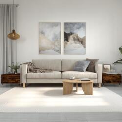 vidaXL 2 db füstös tölgy szerelt fa dohányzóasztal 50 x 46 x 35 cm (830855)
