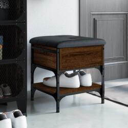 vidaXL barna tölgy színű szerelt fa cipőtároló pad 42 x 42 x 45 cm (835186) - vidaxl