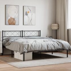 vidaXL fekete fém ágykeret fejtámlával 140 x 190 cm (372277)