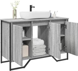 vidaXL szürke sonoma szerelt fa fürdőszobai mosdószekrény 91x35x60 cm (848662) - vidaxl