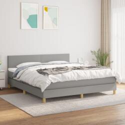 vidaXL világosszürke szövet rugós ágy matraccal 160 x 200 cm (3140465)