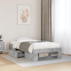 vidaXL betonszürke szerelt fa ágykeret 100 x 200 cm (3295488)
