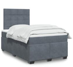 vidaXL sötétszürke bársony rugós ágy matraccal 120 x 200 cm (3290883)