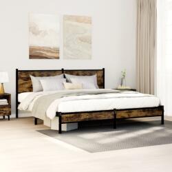 vidaXL füstös tölgy színű fém ágykeret matrac nélkül 183 x 213 cm (3301378)