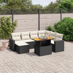 vidaXL 8 részes fekete polyrattan kerti ülőgarnitúra párnákkal (3275604)
