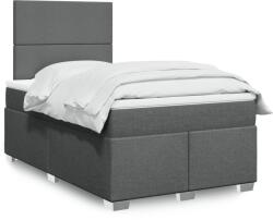 vidaXL sötétszürke szövet rugós ágy matraccal 120 x 190 cm (3290421)