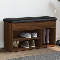 vidaXL barna tölgy színű szerelt fa cipőtároló pad 82 x 32 x 45, 5 cm (835032) - vidaxl