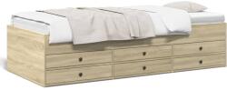 vidaXL sonoma tölgy színű fém ágykeret matrac nélkül 90x190 cm (3280883)