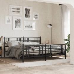 vidaXL fekete fém ágykeret fej- és lábtámlával 193 x 203 cm (376348)