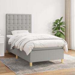 vidaXL világosszürke szövet rugós ágy matraccal 80 x 200 cm (3142609)