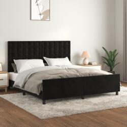 vidaXL fekete bársony ágykeret fejtámlával 180 x 200 cm (3126015)