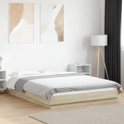 vidaXL sonoma tölgyszínű szerelt fa ágykeret 120 x 200 cm (3281198)