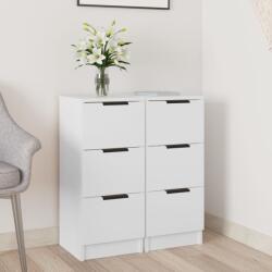 vidaXL 2 db fehér szerelt fa tálalóasztal 30 x 30 x 70 cm (811152)