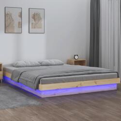 vidaXL tömör fa ágykeret LED-világítással 140x190 cm (820017)