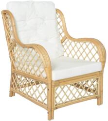 vidaXL természetes rattan és lenvászon kanapé párnával (325469) - vidaxl