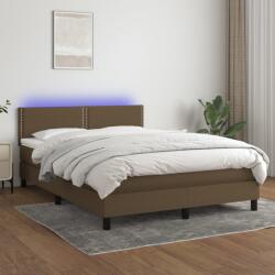 vidaXL barna szövet rugós és LED-es ágy matraccal 140x190 cm (3133072)