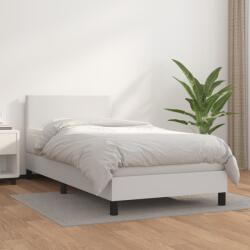 vidaXL fehér műbőr rugós ágy matraccal 90x190 cm (3140976)