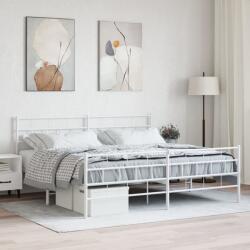 vidaXL fehér fém ágykeret fej- és lábtámlával 183 x 213 cm (355731) - vidaxl