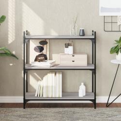vidaXL 3 szintes szürke sonoma szerelt fa könyvespolc 80 x 30 x 86 cm (837670) - vidaxl