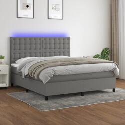 vidaXL sötétszürke szövet rugós és LED-es ágy matraccal 180 x 200 cm (3135214)
