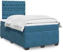 vidaXL kék bársony rugós ágy matraccal 120 x 190 cm (3290868)