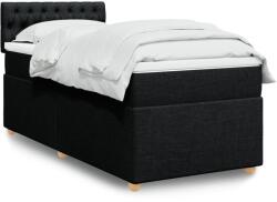 vidaXL fekete szövet rugós ágy matraccal 100 x 200 cm (3288900)