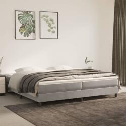 vidaXL világosszürke bársony rugós ágy matraccal 200x200 cm (3144351)