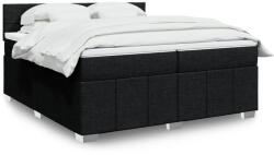vidaXL fekete szövet rugós ágy matraccal 200 x 200 cm (3287177)
